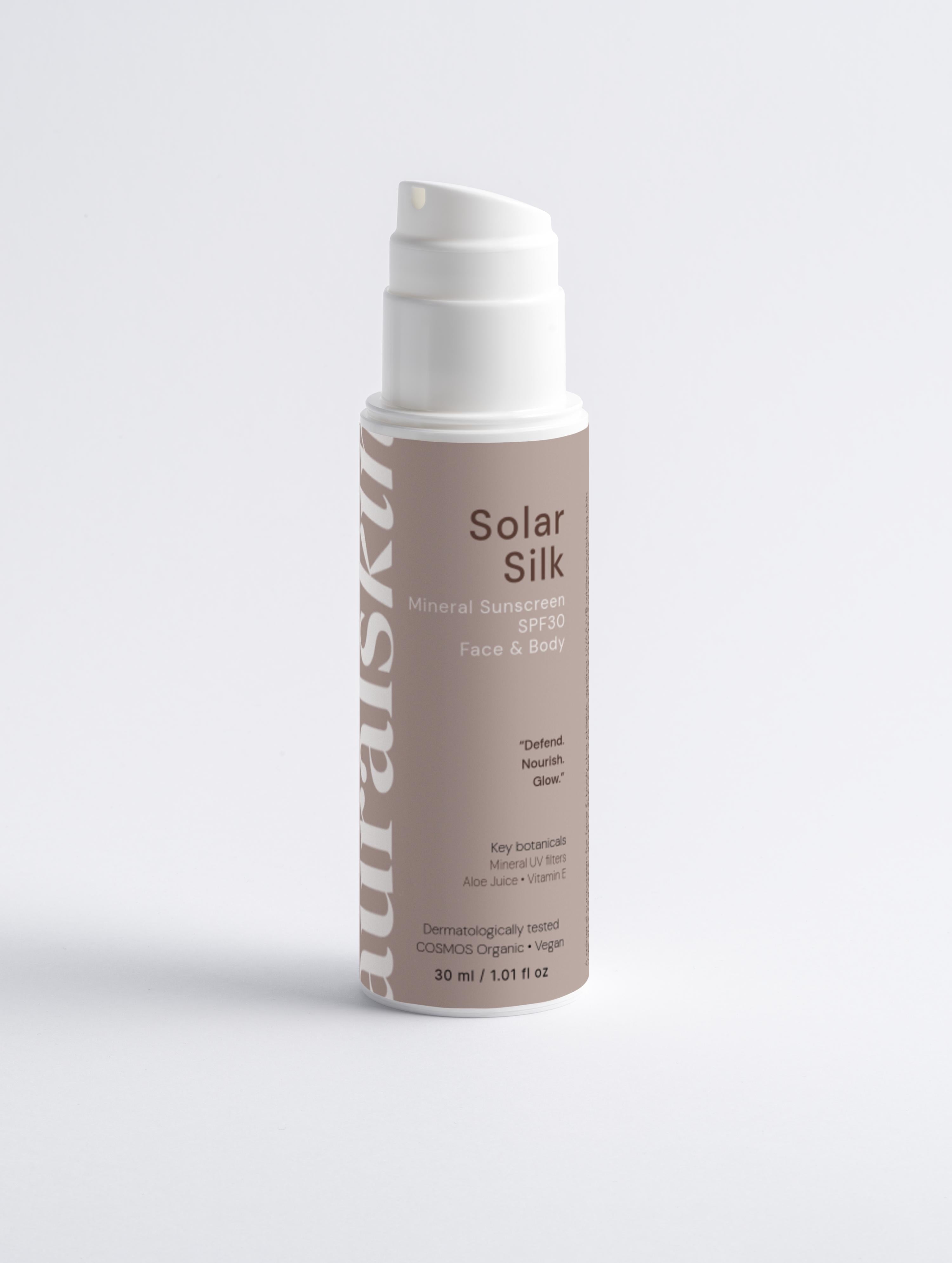 Aural Skin Solar Silk Mineral Sunscreen SPF30 – mineral sun protection